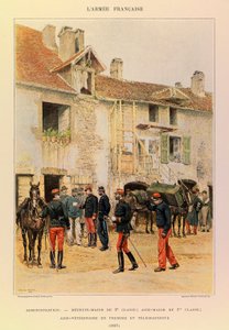 Edouard Detaille（1848-1912）が描いた、キャプテン・ジュール・リシャールのフランス軍のタイプとユニフォーム。管理職。1887年、第2級衛生兵少佐、第1級衛生兵少佐、第1級獣医補助員、電信士、個人蔵