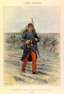Edouard Detaille（1848-1912）が描いたジュール・リシャール大尉のフランス軍の種類と軍服。線式歩兵、1885年に野戦服を着たクレロン、プライベート・コレクション 作： Jean Baptiste Edouard Detaille
