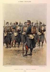 ジュール・リシャール大尉のフランス軍の種類と制服、エドゥアール・ディテール（1848-1912）が描いたもの。1886年、カントリードレスを着たジニーのサッパー、プライベート・コレクション