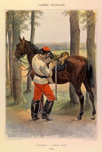 Edouard Detaille（1848-1912）が描いたジュール・リシャール大尉のフランス軍の種類と軍服。1885年、スモールドレスのキュイラッシェ、個人蔵