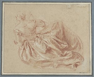 床に座っている女性 作： Jean Baptiste François Pater