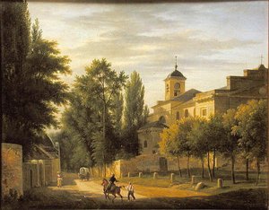 1820年頃のヴィルダヴレー教会の眺め 作： Jean Baptiste Gabriel Langlace