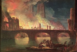 1772年のホテルデューの火災 作： Jean Baptiste Genillion