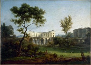 ボーマルシェの家とバスティーユ、1788年頃（油彩・カンヴァス） 作： Jean Baptiste Genillion