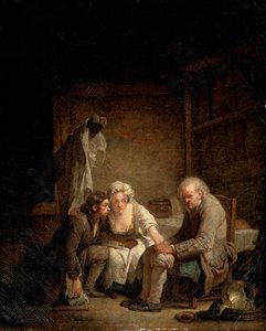 盲人の欺瞞、c1755 作： Jean Baptiste Greuze