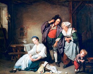「壊れた卵」、1756 作： Jean Baptiste Greuze