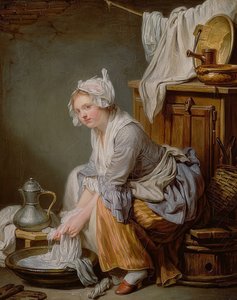 Laundress（La Blanchisseuse）。 1761 作： Jean Baptiste Greuze