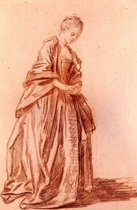 ドレープの女性像（デッサン） 作： Jean Baptiste Greuze