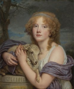 子羊を連れた少女 作： Jean-Baptiste Greuze
