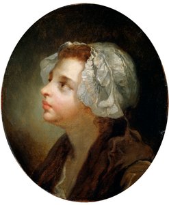 18世紀の少女の頭 作： Jean Baptiste Greuze