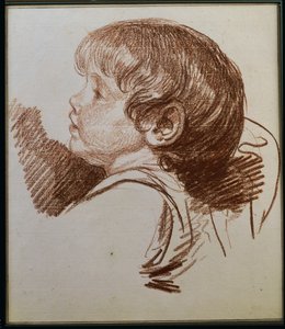 Ledtに横顔の少年の頭 作： Jean Baptiste Greuze