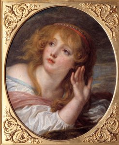 La surprise ジャン・バティスト・グルーズ（1725-1805）の絵画 18世紀 日。0,47x0,38 m シャンティ、コンデ美術館