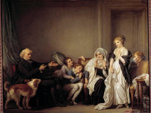治療者と若き未亡人 ジャン・バティスト・グルーズ（1725-1805）の絵画 18世紀 作： Jean Baptiste Greuze