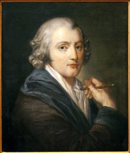自画像。ジャン・バティスト・グルーズ（1725-1805）の絵画、油彩・カンヴァス、1755年頃の作品。アール・フランセ18世紀。ホテル・デュー、トゥルヌスのグルーズ美術館。 作： Jean Baptiste Greuze