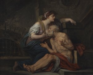サイモンとペロ、ローマの慈愛、1767年頃（キャンバスに油彩） 作： Jean Baptiste Greuze