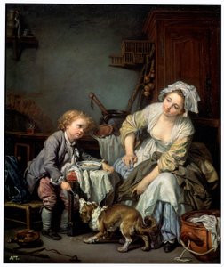 甘やかされて育った子供、1765年。 作： Jean Baptiste Greuze
