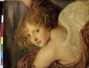 「テテ・デ・キューピドン」（キューピッドの頭） ジャン・バティスト・グルーズ作（1725-1805） 1786年 エルミタージュ美術館 サンクトペテルブルク 作： Jean Baptiste Greuze
