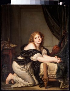 朝の祈り（油彩・キャンバス 作： Jean Baptiste Greuze