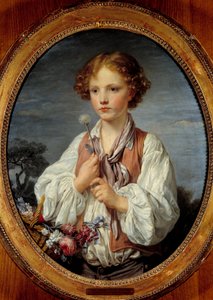 花籠を持つ少年 ジャン・バティスト・グルーズ（1725-1805）作 1761年 作： Jean Baptiste Greuze
