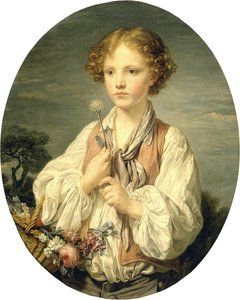 花を持つ若い羊飼い 作： Jean-Baptiste Greuze