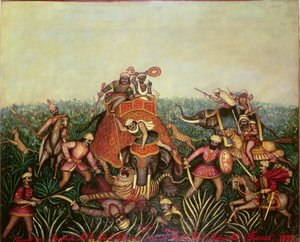 タイガーハント、1892 作： Jean Baptiste Guiraud