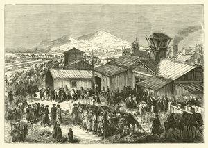 カシュガルのロシア商館（彫刻 作： Jean Baptiste Henri Durand Brager