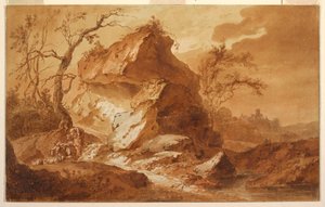 山岳風景 作： Jean Baptiste Huet