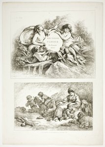 プレート 7/38、Oeuvres de J. B. Huet より 作： Jean Baptiste Huet