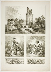 Oeuvres de J. B. Huet からのプレート 16/38 作： Jean Baptiste Huet
