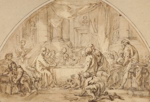 最後の晩餐の研究、1792年 作： Jean Baptiste Huet