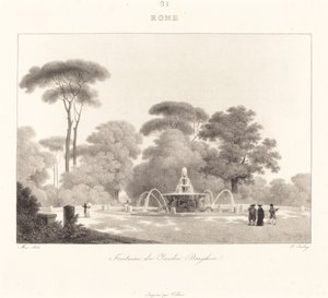 ボルゲーゼ庭園の噴水 作： Jean Baptiste Isabey