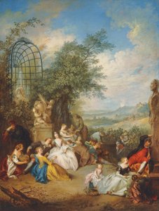 ブドウの収穫期のフェットシャンペトル 作： Jean Baptiste Joseph Pater