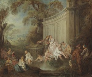 公園の入浴者 作： Jean Baptiste Joseph Pater