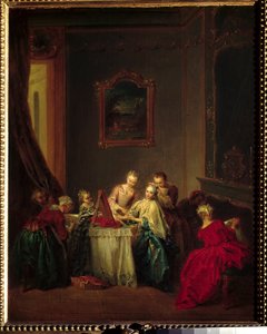 La toilette ジャン・バティスト・ペイター（1695-1736）の絵画 18世紀 日0.47x0.37 m パリ、ルーヴル美術館 作： Jean Baptiste Joseph Pater