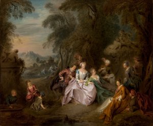 公園で休む 作： Jean Baptiste Joseph Pater