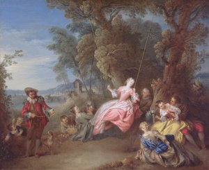 スイング（キャンバスに油彩） 作： Jean Baptiste Joseph Pater