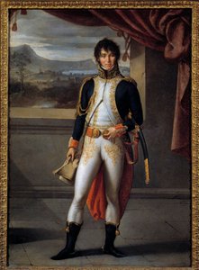 Portrait en pied de Joachim Murat (1767-1815) marechal de France 絵画：Jean Baptiste Joseph Wicar (1762-1834) 1808 Sun.0,56x0,73 m Lille, musee des Beaux Arts - フランス元帥Joachim Murat (1767-1815)の全身像。ジャン・Bによる絵画