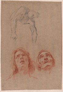 手を差し伸べる男と頭の 2 つの習作 (直訳) 作： Jean Baptiste Jouvenet