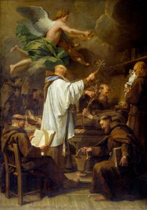 聖フランソワ・ダッシジ(1181-1226)の死 ジャン・ジュヴネ(1644-1717)の絵画 18世紀 日。2,07x1,5 m ルーアン、ミュゼ・デ・ボザール 作： Jean Baptiste Jouvenet