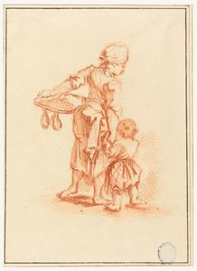 素描《子供を導く女性》1750-75年 作： Jean-Baptiste Le Prince