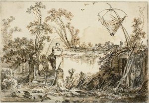 Varie Vedute del Gentileのための口絵のための習作 作： Jean Baptiste Le Prince