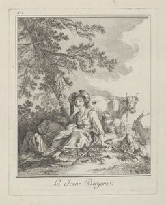 若き羊飼い、プレート2、Divers Habillements des Peuples du Nord、1765 作： Jean Baptiste Le Prince