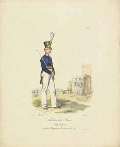 スイス連隊の副官、1820～1825年 連隊スイスNo. 29 (オブジェクトのタイトル) オランダ王国の軍服。 ウィレム・ヴァン・バイランド閣下に捧げる（オブジェクトのシリーズタイトル 作： Jean Baptiste Madou