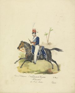 オランダ領東インド軍の軽騎兵、1820～1825年 東インド諸島のオランダのカヴァレリー・フサール (オブジェクトのタイトル) オランダ王国の軍服。 ウィレム・ヴァン・バイランド閣下に捧げる (オブジェクトのシリーズタイトル) 作： Jean Baptiste Madou