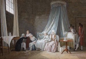 ロイヤルマダムは、1793年1月24日にブルニエによって癒されました。テンプル刑務所の王室。 作： Jean Baptiste Mallet