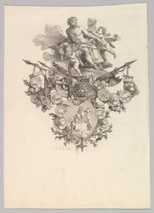 ヘファイストスとプッティのいるビネット、1779 年。 作： Jean Baptiste Marie Huet