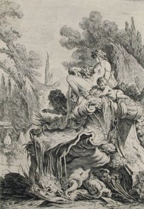 貝殻の上にナイアードが座っている噴水 作： Jean Baptiste Marie Pierre