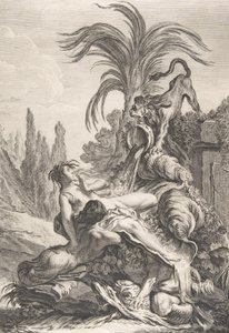 The Frightened Naiad ライオンを見て恐怖におののく狼狽えたナイアード（1740年頃）。 作： Jean Baptiste Marie Pierre