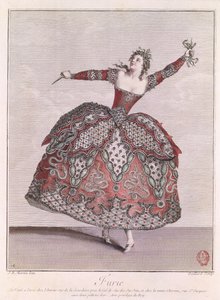 ルネガイヤール（c.1710-90）によって彫刻された、ジャンフィリップラモー（1683-1764）による「ヒッポリテエアリシー」のフューリーの衣装デザイン 作： Jean Baptiste Martin