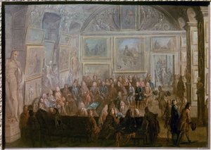 ルーヴル美術館「サロン・ド・ディアーヌ」における絵画・彫刻アカデミーの会合 ジャン＝バティスト・マルタン・ル・ヴュー（1659-1735）の絵画
